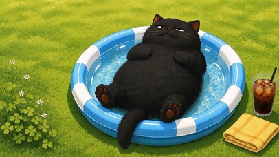 夏日慵懒的大肥猫