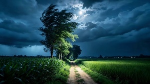 夜晚的乡村小路