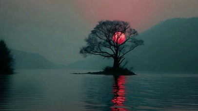 唯美简约 江景夜景图