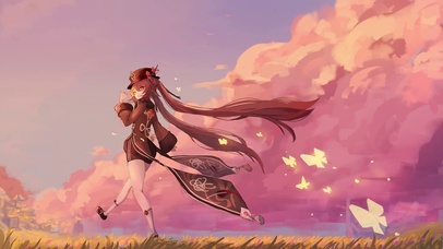 原神 胡桃 璃月夕阳下的胡桃