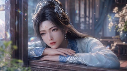南宫婉倚窗