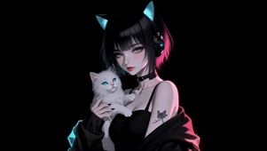 赛博风猫耳少女
