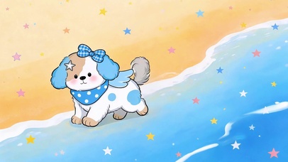 海边治愈小狗