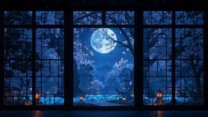4K夜景月光星空