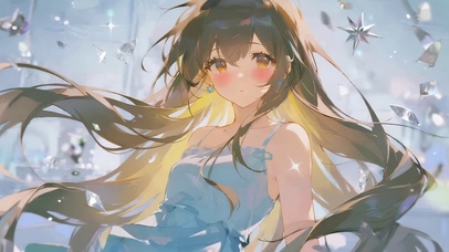 可爱长发飘飘女孩