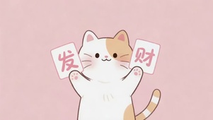 可爱的发财猫咪