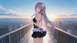 天桥短裙女孩