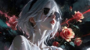 治愈墨镜女孩