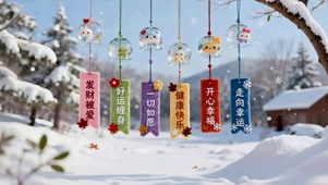 雪景中的风铃