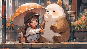 女孩和小熊