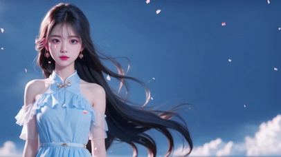 清纯治愈长发美少女