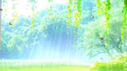 护眼绿景树木景色双屏