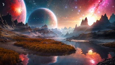 唯美星球夕阳高山