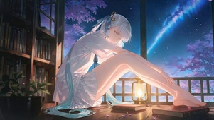 星空窗边的银发美少女今汐