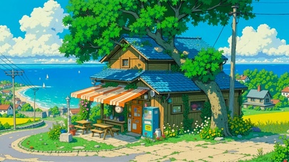 放松夏日海边小屋