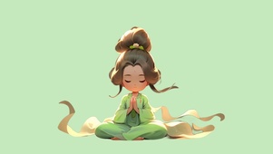动漫插画女孩薪贫气和