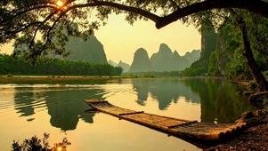 桂林漓江落日唯美风景