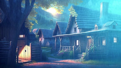 雨中森林小屋