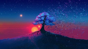 紫色樱花树
