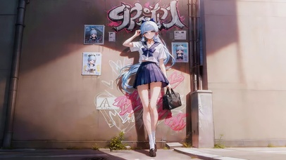 可爱短裙长腿女孩
