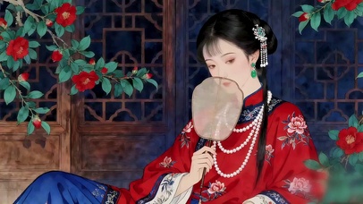 工笔画-依扇听棠