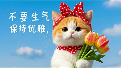 可爱猫咪不要生气保持优雅