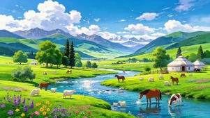 山川河流牧场