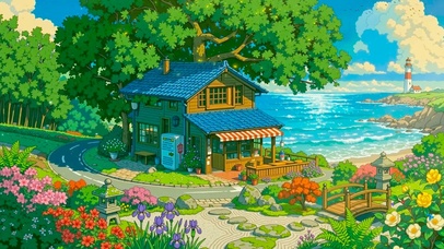 海边公路小屋