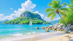 护眼海滩风景