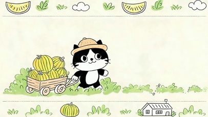 手推西瓜猫咪