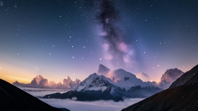 雪山日落唯美治愈