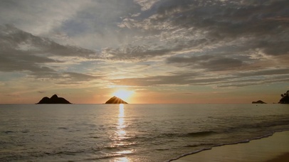 夏威夷的日落海滩