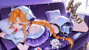 吃西瓜的精灵美少女西格莉卡