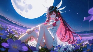 月夜花田天使美少女