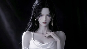 暗黑氛围感冷艳黑发美少女