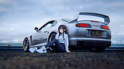 户外汽车美女