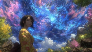 蓝天星空美少女清纯