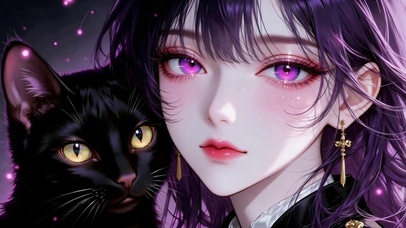 紫瞳少女与她的黑猫