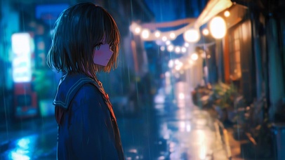 雨中少女