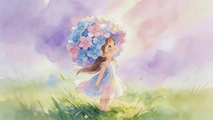 治愈鲜花女孩