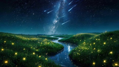 唯美草原河流