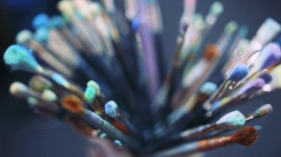 4K 高清  油漆和刷子