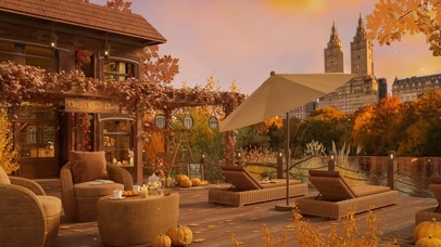 秋季湖畔咖啡厅 4K