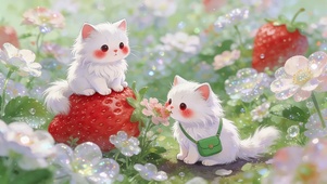可爱草莓猫咪