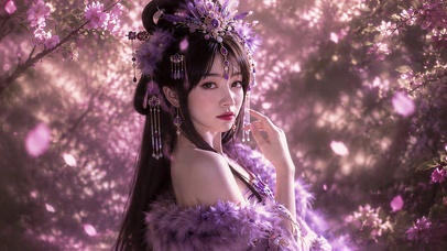 花瓣美女动态壁纸无缝循环
