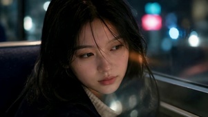 夜景车内清纯氛围感少女