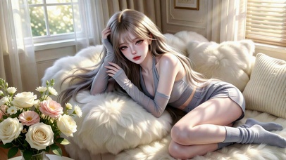 慵懒居家清纯美少女