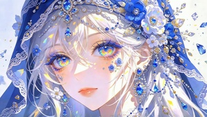蓝宝石头饰银发美少女