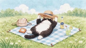 遮阳的小猫