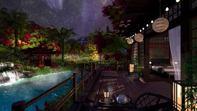 星夜舒适的庭院